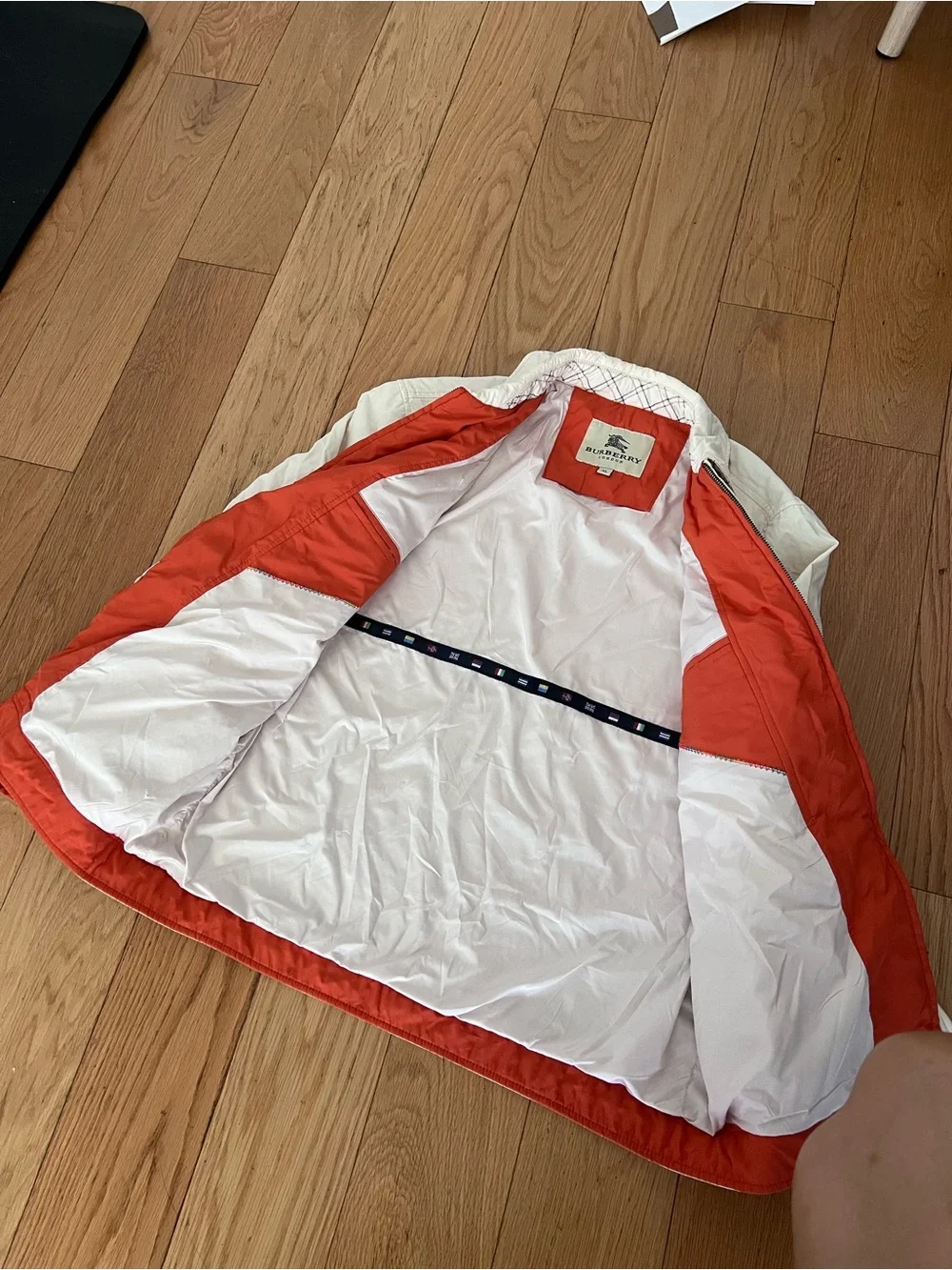 Burberry White Lightweight Zip-Front Jacket